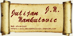 Julijan Mankulović vizit kartica
